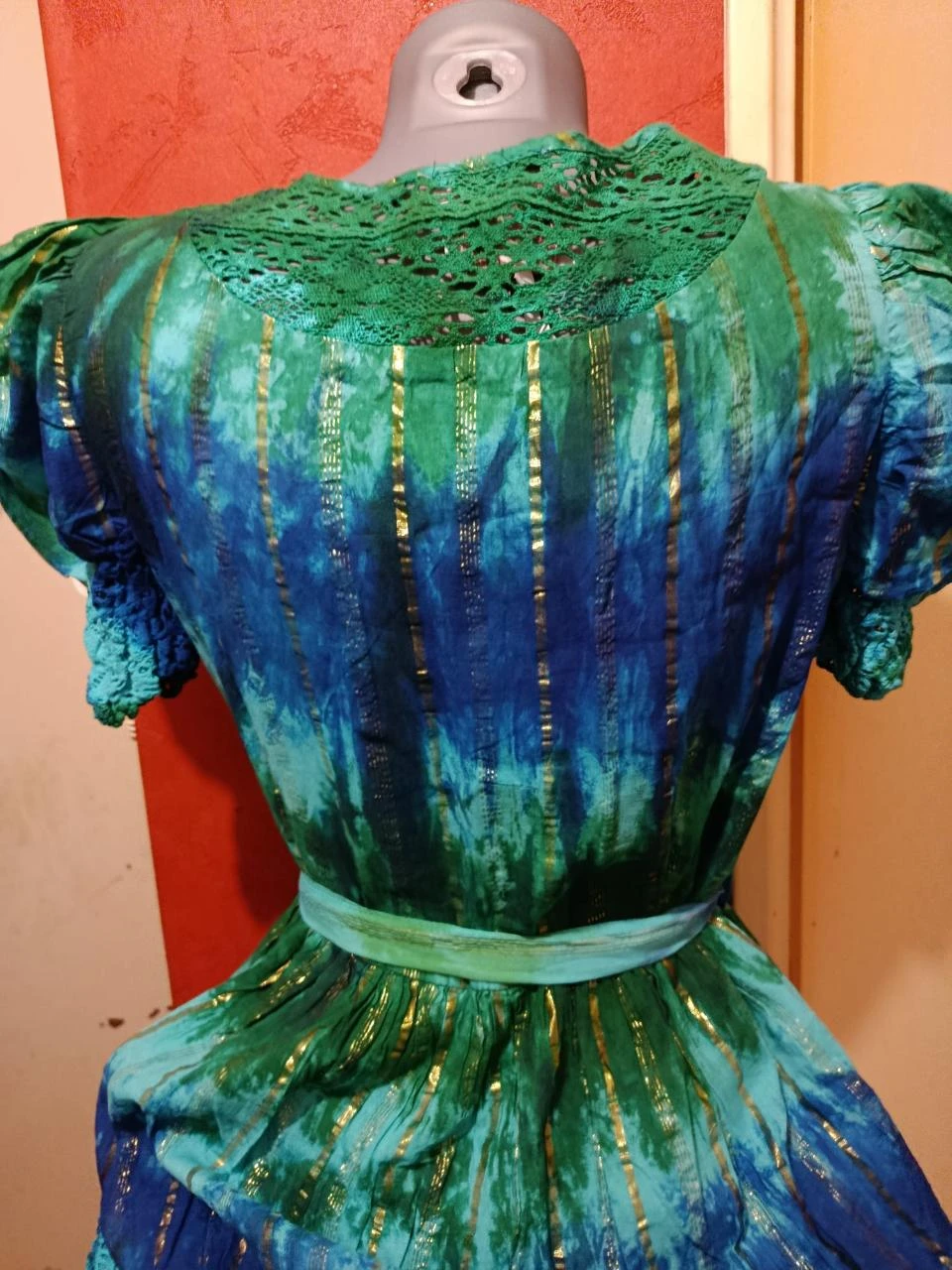 vestido longo NJ Couture - Inspiração sari indiano Bollywood - P/M – photo 6